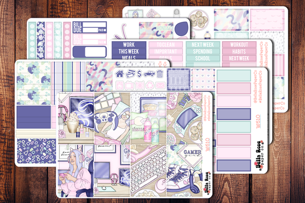 Cozy Gamer Planner Sticker Kit W610