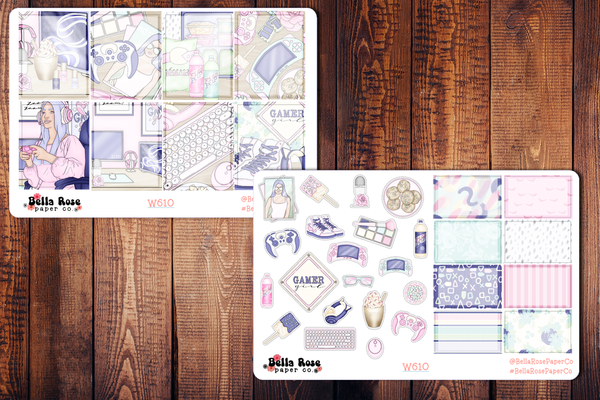 Cozy Gamer Planner Sticker Kit W610