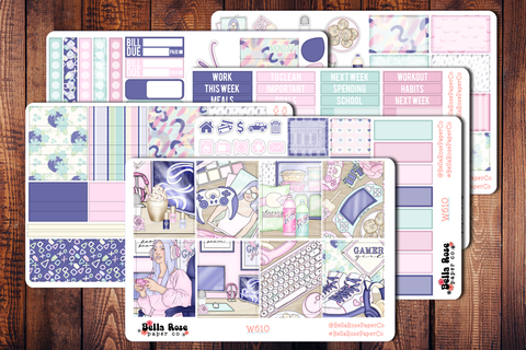 Cozy Gamer Planner Sticker Kit W610