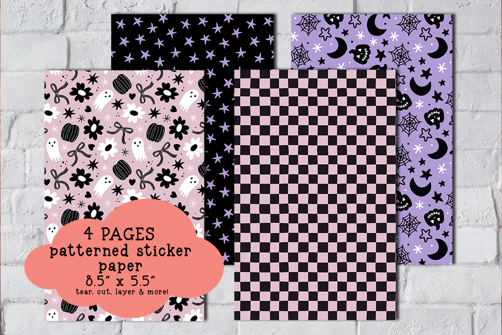 Ghouls Night Out Patterned Sticker Paper Set
