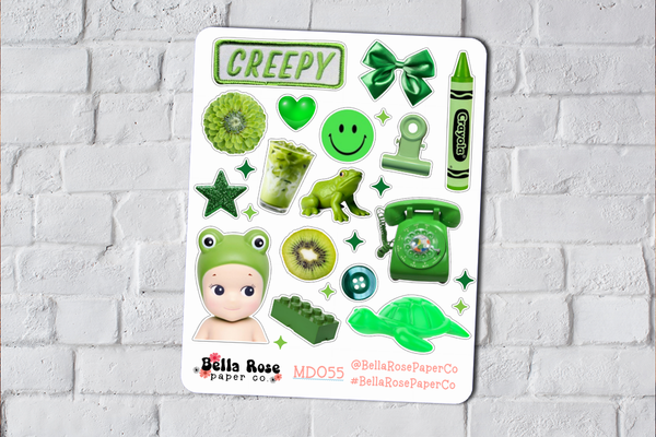 Green Aesthetic Ephemera Deco Stickers MD055