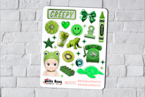 Green Aesthetic Ephemera Deco Stickers MD055