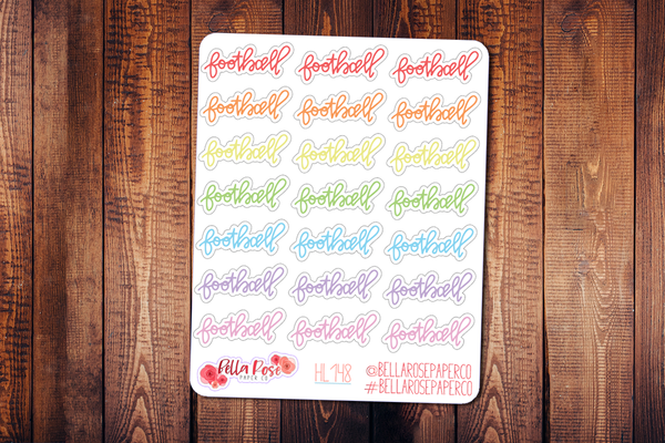 Football Hand Lettering Planner Stickers HL148