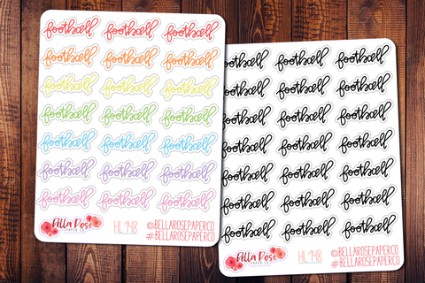 Football Hand Lettering Planner Stickers HL148