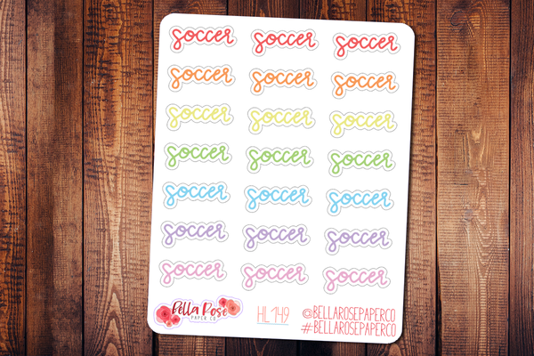 Soccer Hand Lettering Planner Stickers HL149