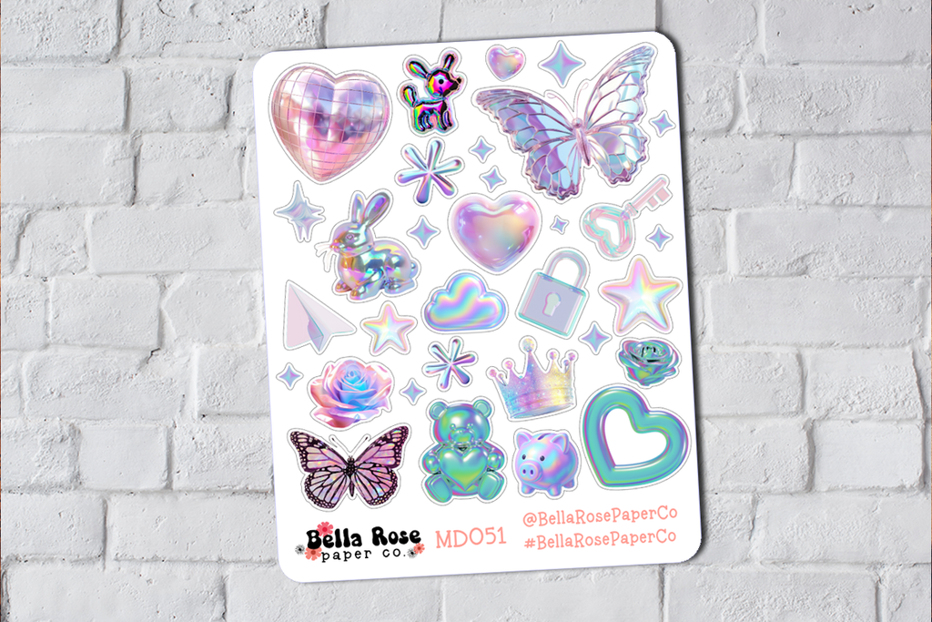 Holographic Ephemera Deco Stickers MD051