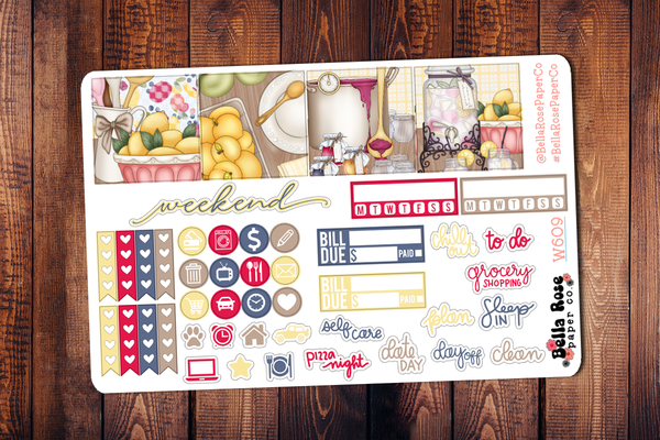 Homemade Mini Happy Planner Sticker Kit W609