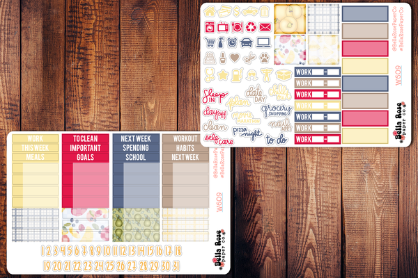 Homemade Planner Sticker Kit W609