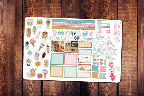 Ice Cream Shop Hobonichi Weeks Sticker Kit SP605