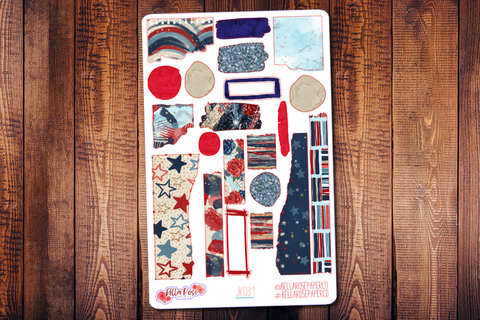 Rustic July Journaling Sticker Kit JK031