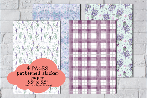 Lavender Spring Patterned Sticker Paper Set