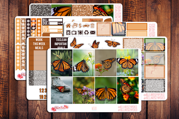 Monarch Butterfly Photo Planner Sticker Kit W508