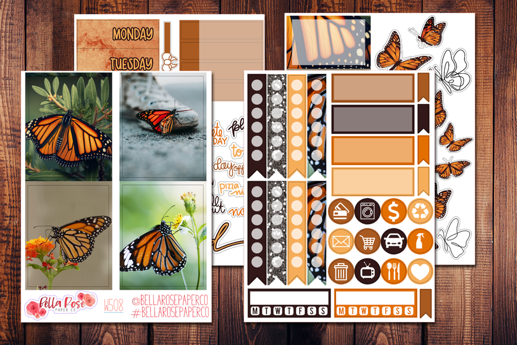 Monarch Butterfly Photo Mini Sticker Kit W508 – Bella Rose Paper Co