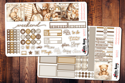 Neutral Newborn Mini Happy Planner Sticker Kit W607