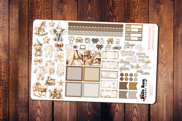 Neutral Newborn Hobonichi Weeks Sticker Kit W607