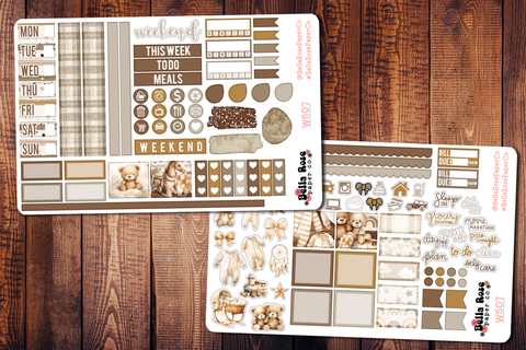 Neutral Newborn Hobonichi Weeks Sticker Kit W607