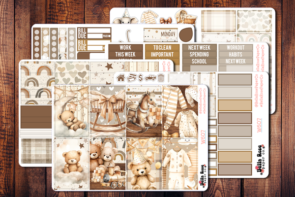 Neutral Newborn Planner Sticker Kit W607