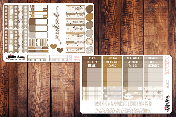 Neutral Newborn Planner Sticker Kit W607