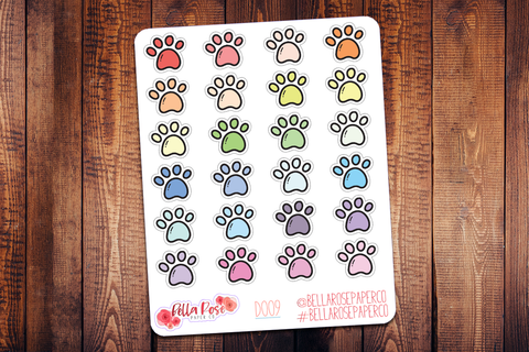 Pet Paw Doodle Icon Planner Stickers D009