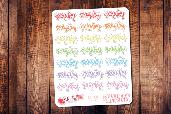 Payday  Hand Lettering Planner Stickers HL154