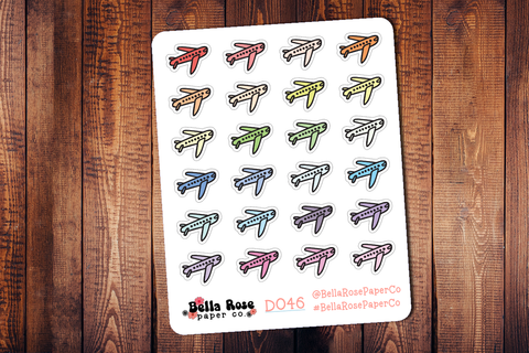 Plane Doodle Icon Planner Stickers D046