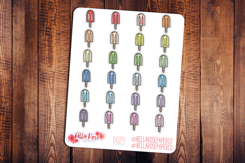 Popsicle Doodle Icon Planner Stickers D026