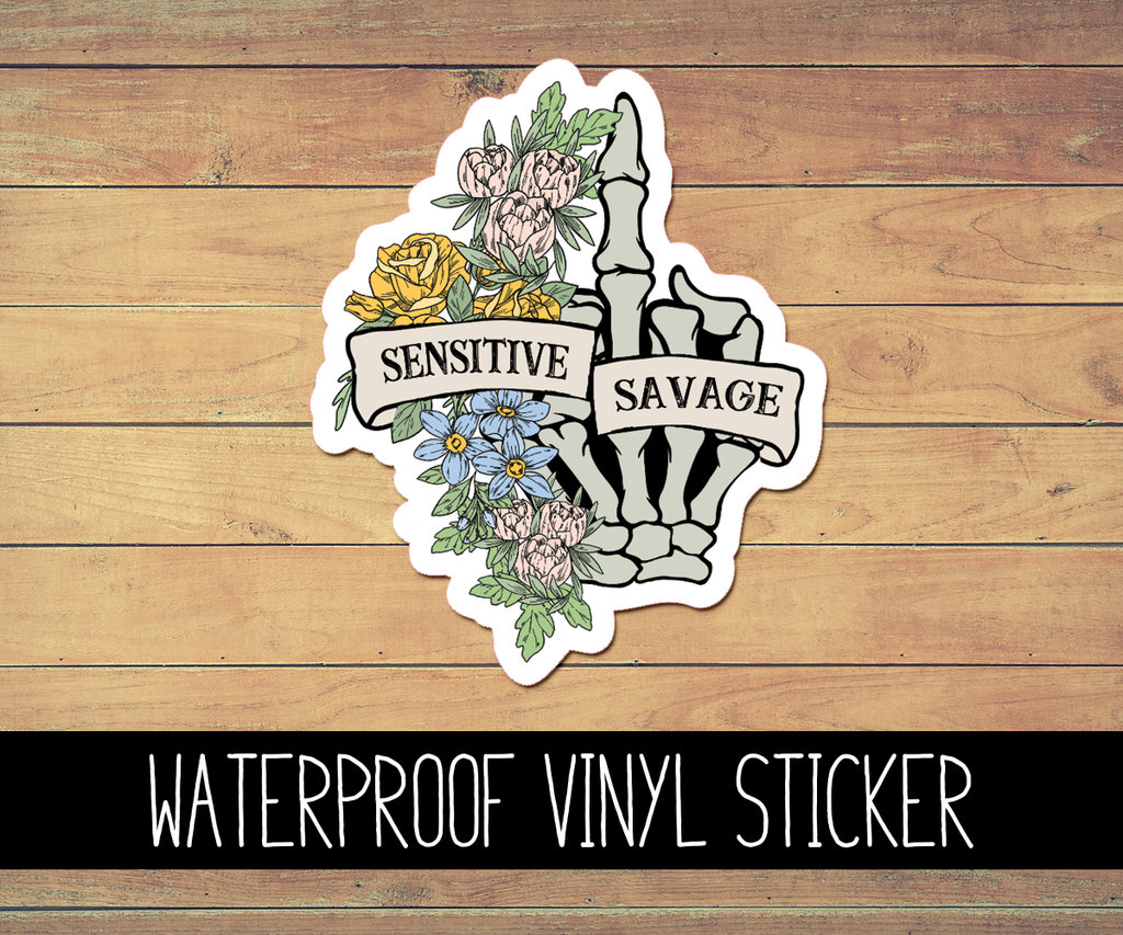 Sensitive Savage Vinyl Waterproof Sticker