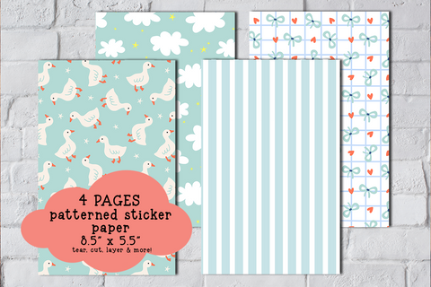 Silly Goose Patterned Sticker Paper Set