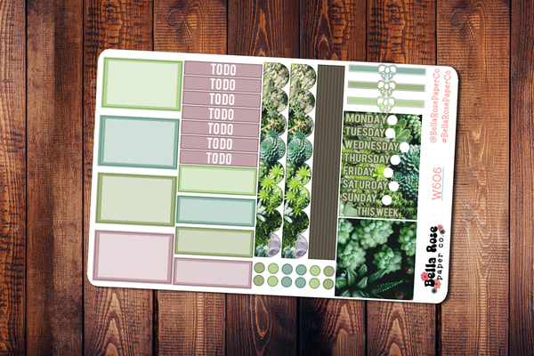 Succulent Photo Mini Happy Planner Sticker Kit W606