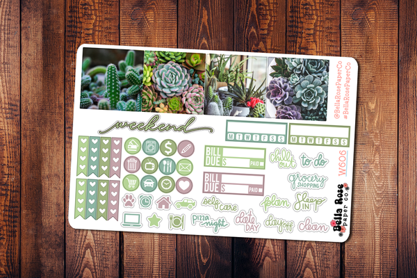 Succulent Photo Mini Happy Planner Sticker Kit W606