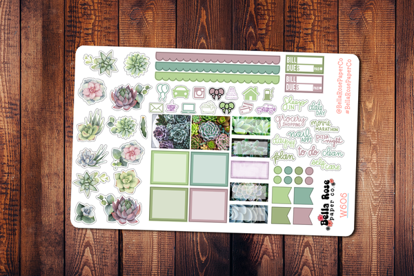 Succulent Photo Hobonichi Weeks Sticker Kit W606