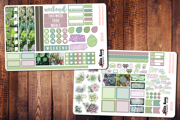 Succulent Photo Hobonichi Weeks Sticker Kit W606