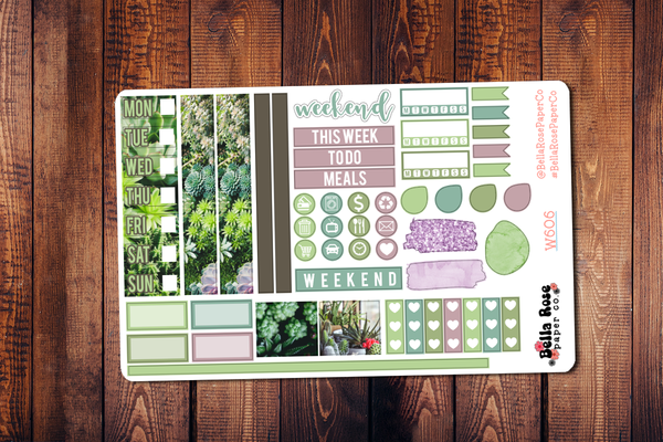 Succulent Photo Hobonichi Weeks Sticker Kit W606