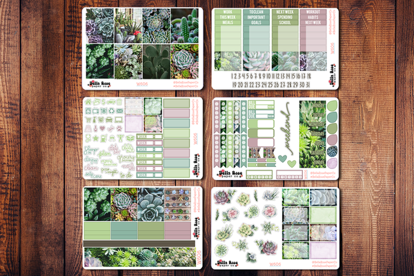 Succulent Photo Planner Sticker Kit W606