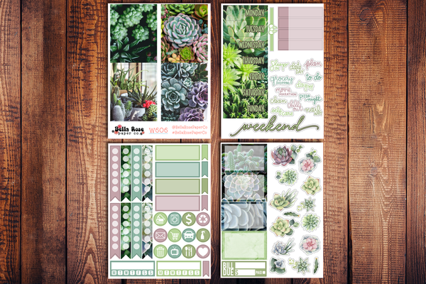 Succulent Photo Mini Sticker Kit W606