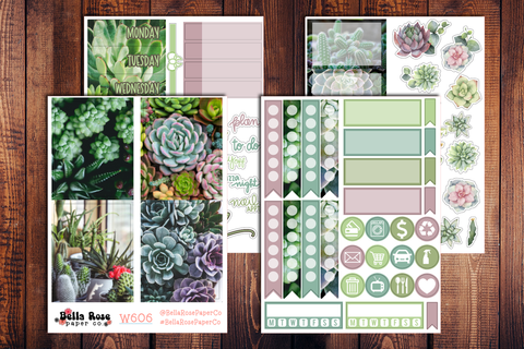 Succulent Photo Mini Sticker Kit W606