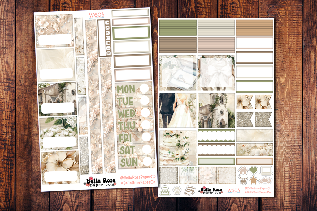 Classic Wedding Academic Planner Sticker Kit W608