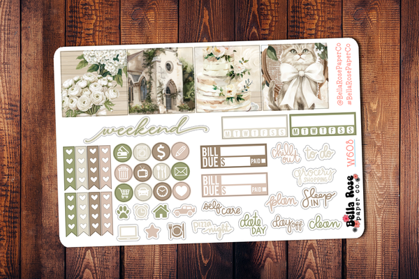 Classic Wedding Mini Happy Planner Sticker Kit W608