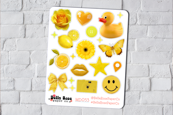 Yellow Aesthetic Ephemera Deco Stickers MD053