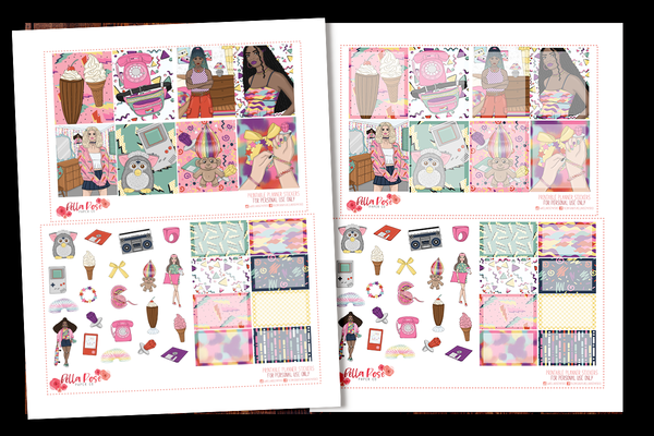 90's Baby Planner Kit | PRINTABLE PLANNER STICKERS