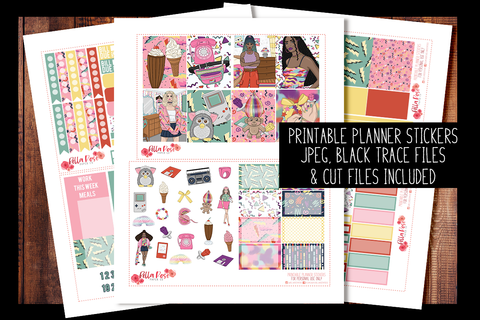 90's Baby Planner Kit | PRINTABLE PLANNER STICKERS