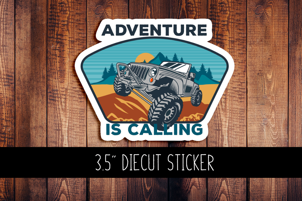 Adventure Is Calling Jeep Diecut Sticker