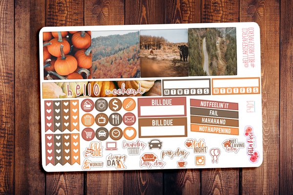 Autumn Days Photo Mini Happy Planner Sticker Kit F401