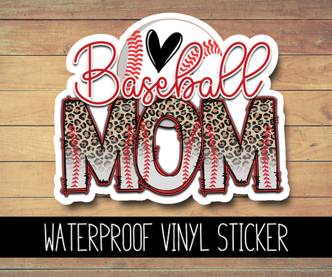 Baseball Mom Vinyl Waterproof Sticker