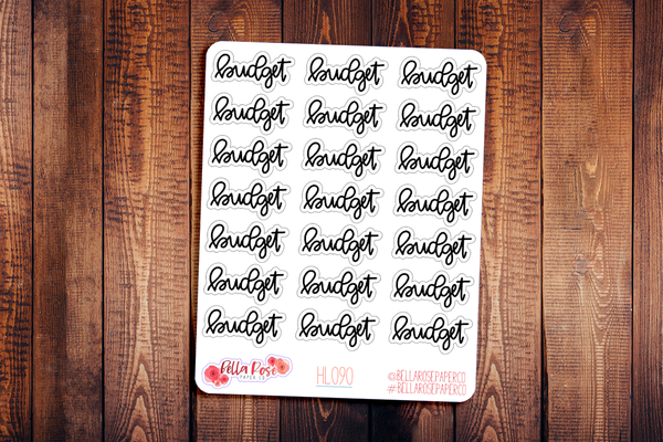 Budget Hand Lettering Planner Stickers HL090