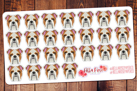 English Bulldog Pet Planner Stickers