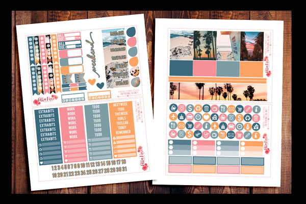 Cali Vibes Photo Happy Planner Kit | PRINTABLE PLANNER STICKERS