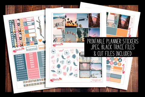 Cali Vibes Photo Planner Kit | PRINTABLE PLANNER STICKERS