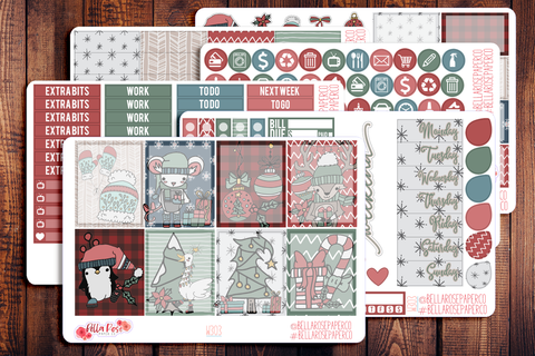 Cartoon Christmas Planner Sticker Kit W303