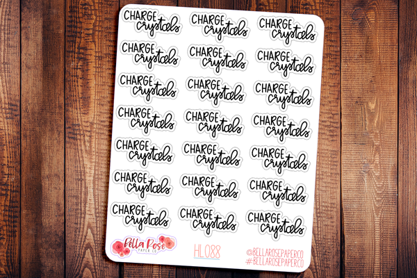 Charge Crystals Hand Lettering Planner Stickers HL088